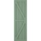Ekena Millwork True Fit PVC Two Equal Panel Farmhouse Fixed Mount Shutters w/ Z-Bar, Track Green , 12W x 49H, PR TFP102FH12X049TG - alternate 14